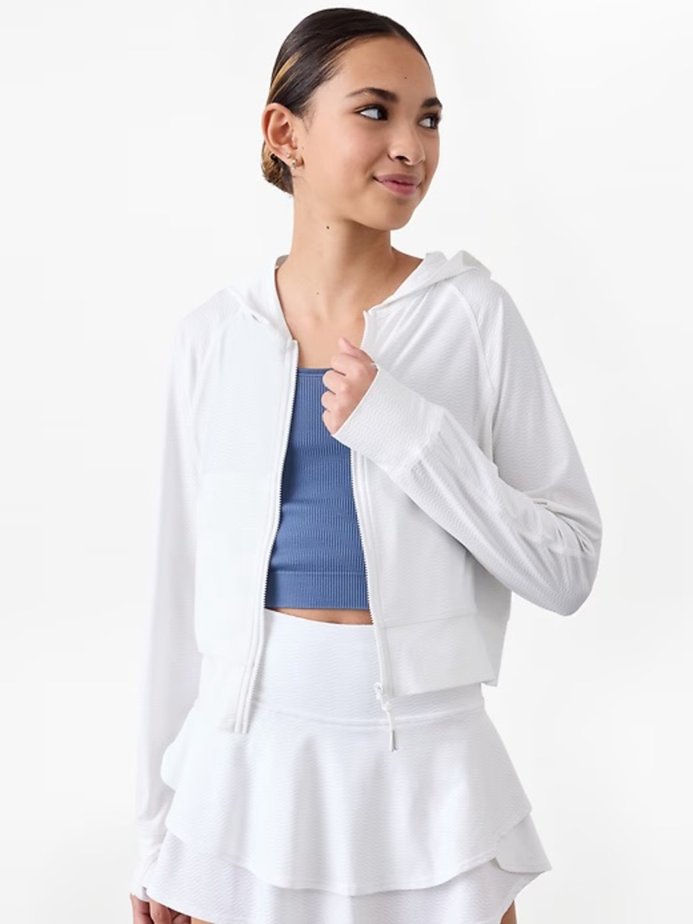 NWT Athleta Girl White Serve UPF Jacket XXL 16